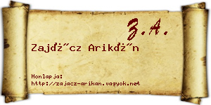 Zajácz Arikán névjegykártya